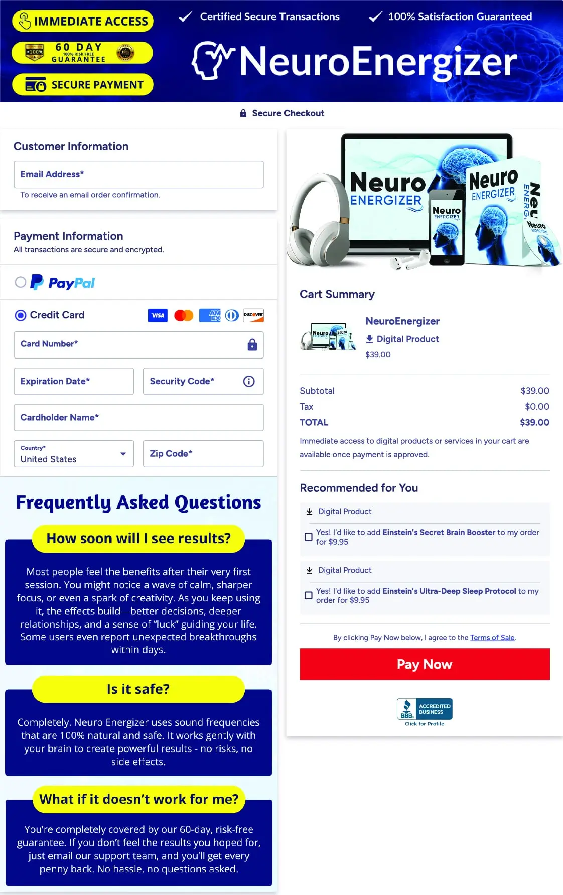 Neuro Energizer Secure Chackout